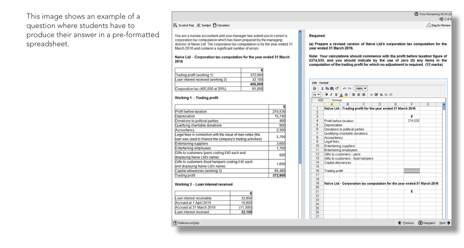 ACCA机考操作界面